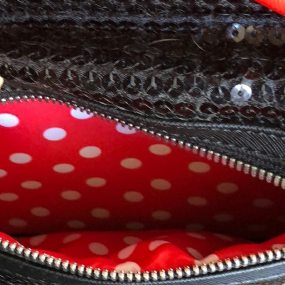 NWT Disney Parks Loungefly Sequin Minnie Mouse Backpack Black Red Sparkle Galore - Picture 10 of 15